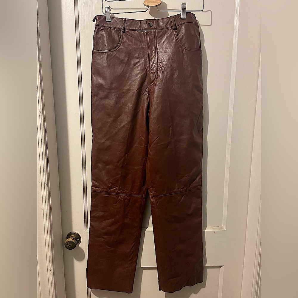 Vintage Bianca Nygard chocolate leather pants size M/10